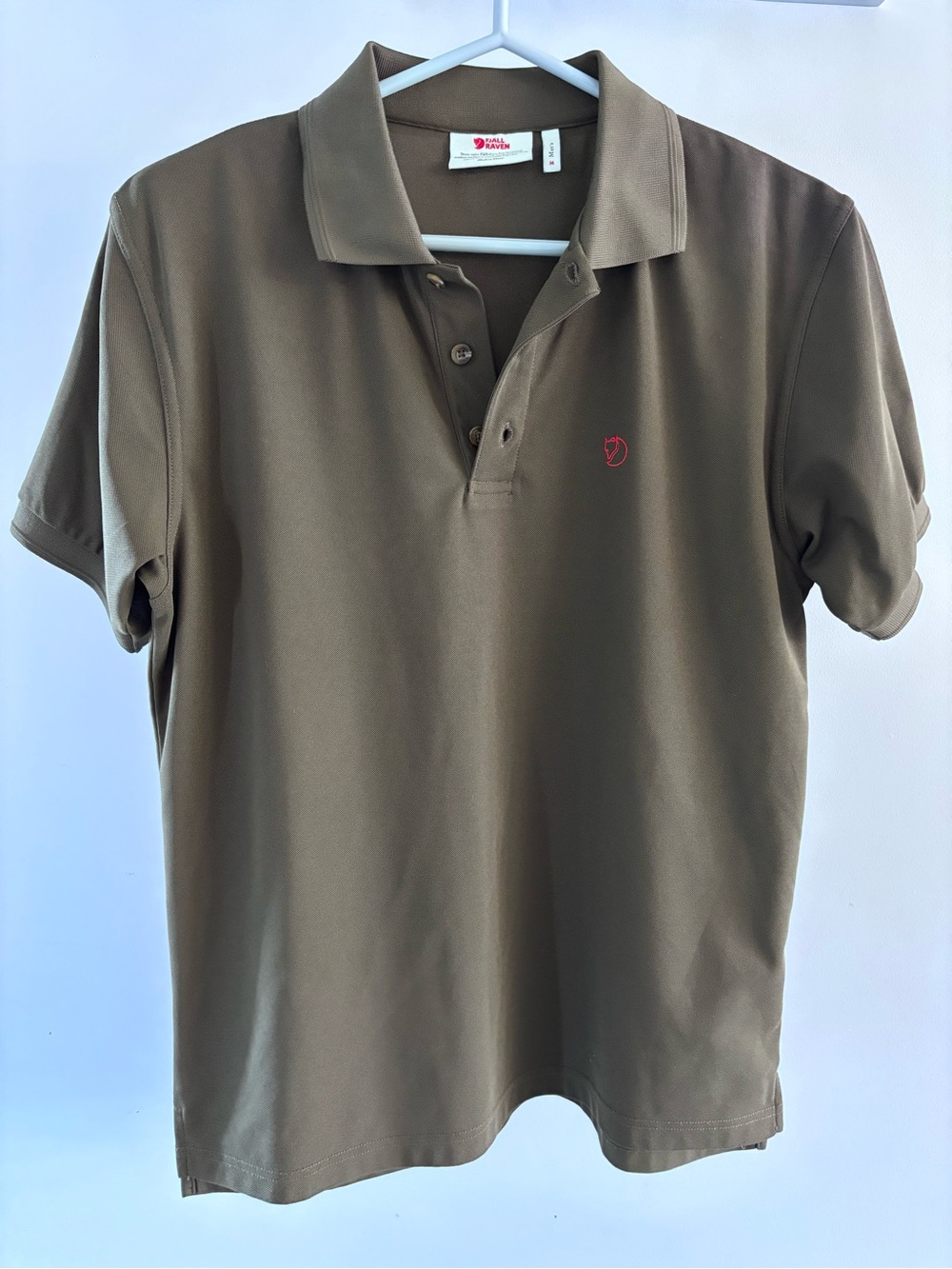 Fjallraven Men’s brown Polo with Red Logo